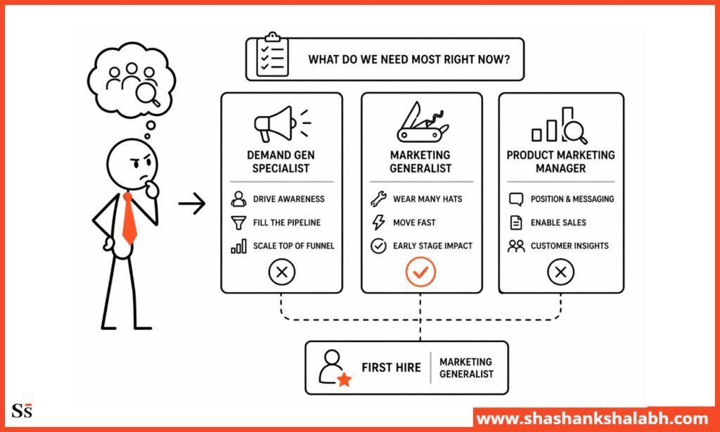 The First Marketing Hire: Demand Gen vs Generalist vs Product Marketing
