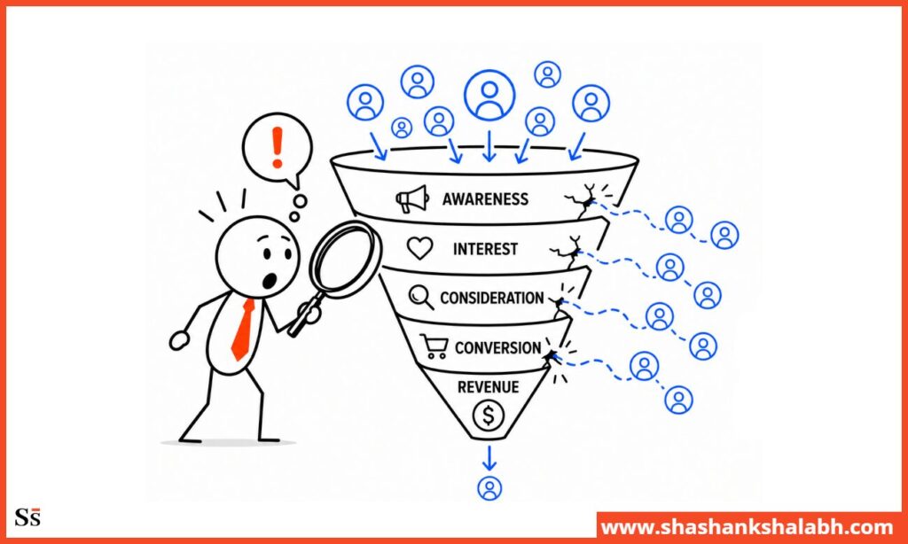 lead generation problems: Leaky Funnel