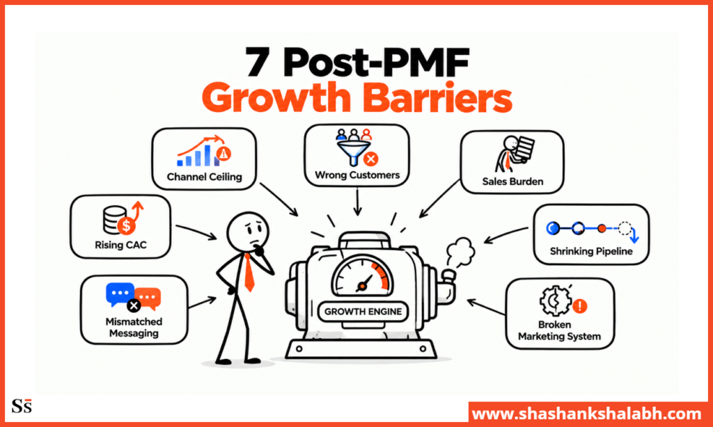 reasons why SaaS growth after product-market fit slows down